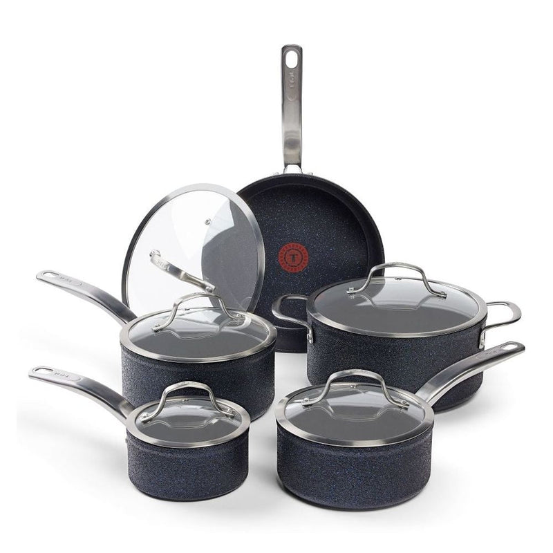 T-fal StoneShield 10-pc Cookware Set with DefenseShield Technology, 6-Multilayer Construction, Induction Safe W8