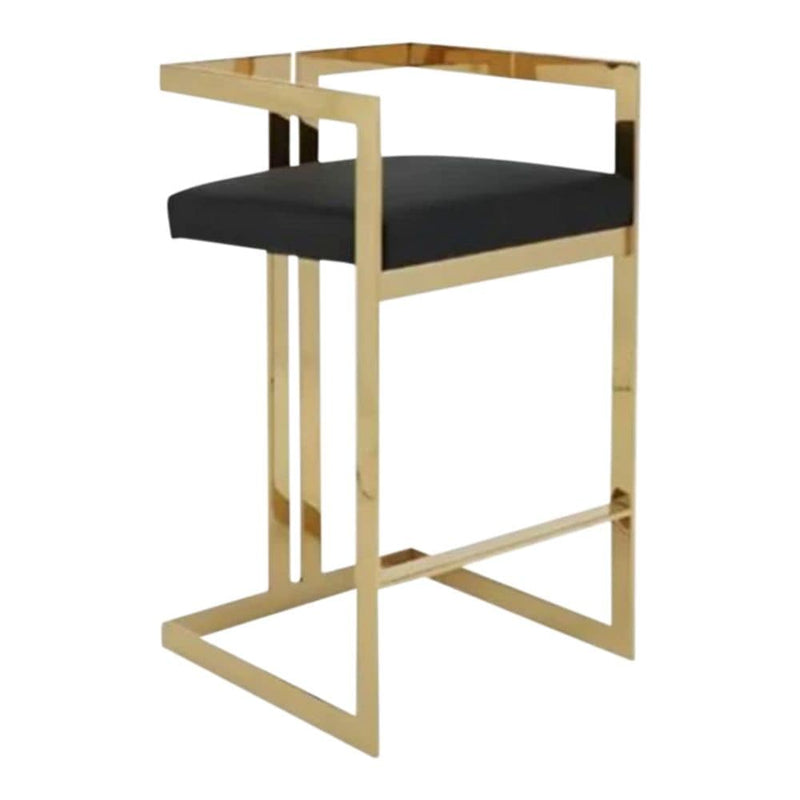 Take Me Home Black Cushioned Harvey Stool with Gold Frame A5