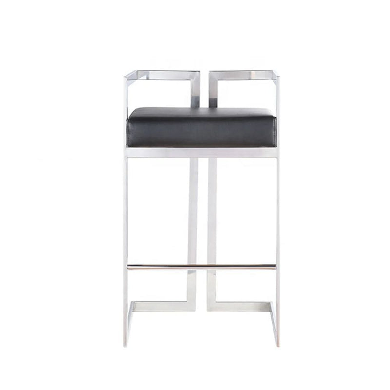 Take Me Home Black Cushioned Harvey Stool with Silver Frame S0