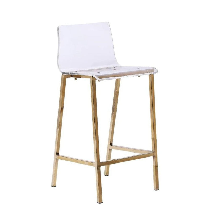 Take Me Home Clear Finish Sasha Stool with Gold Frame T4