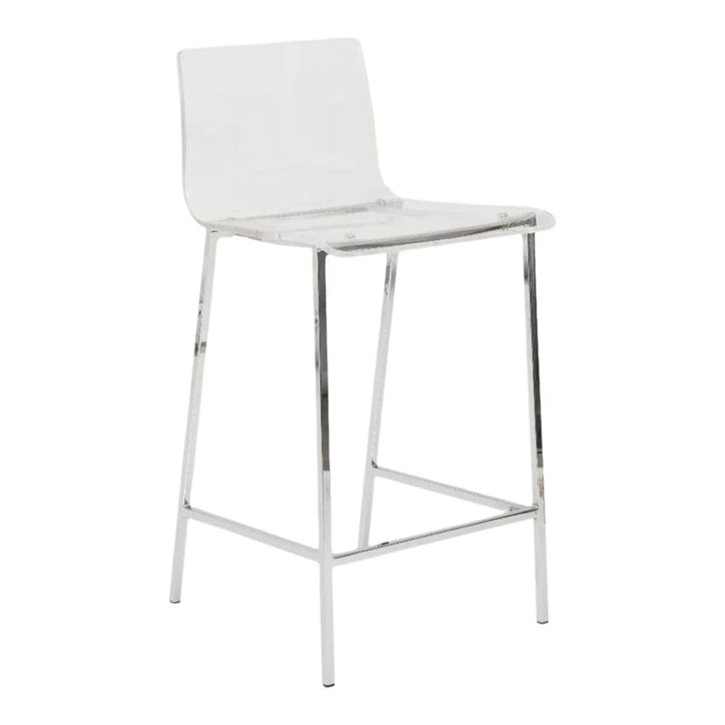 Take Me Home Clear Finish Sasha Stool with Silver Frame Z2