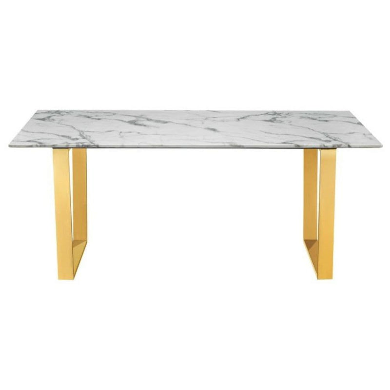 Take Me Home Rectangle Faux Marble Dining Table I4