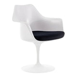 Take Me Home Tulip Chair with Arm, Fiberglass, Black