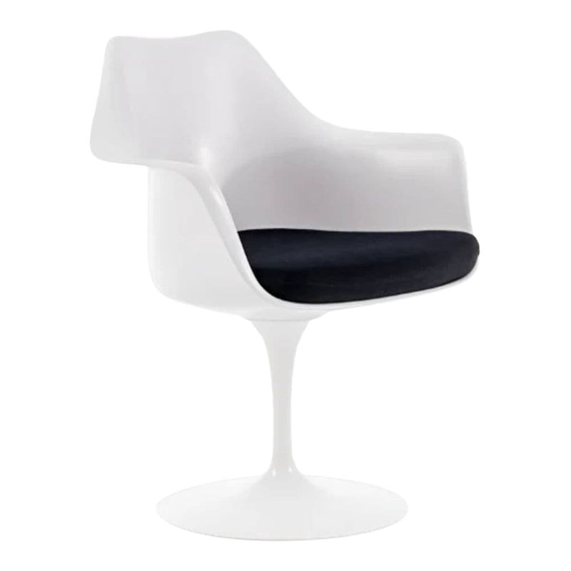 Take Me Home Tulip Chair with Arm, Fiberglass, Black H5