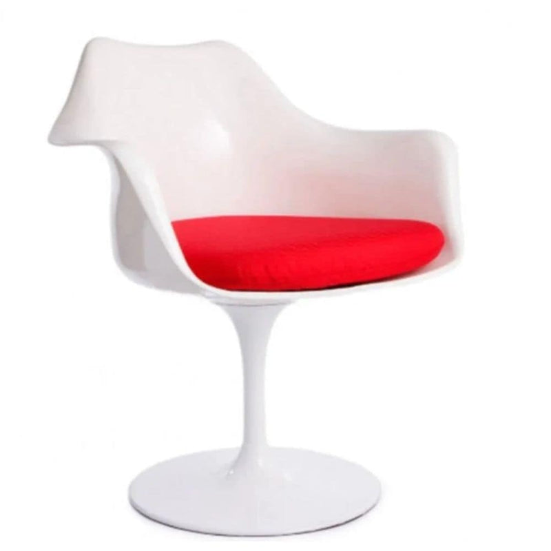 Take Me Home Tulip Chair with Arm, Fiberglass, Red Z8