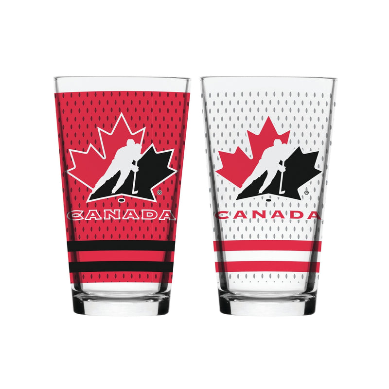 Team Canada/Hockey Canada Mixing Pint Glass Set, 16-oz, 2-pk W6