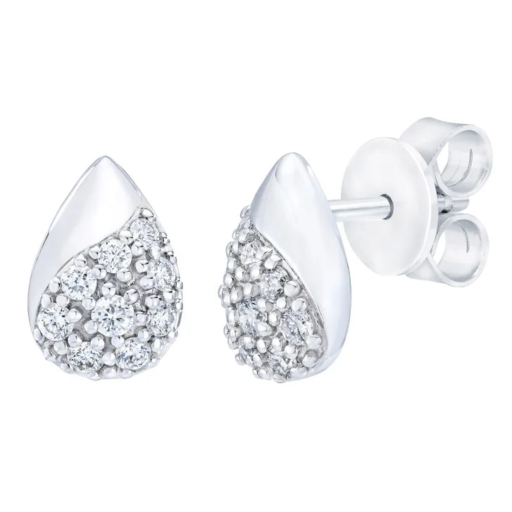 Teardrop Shaped Round Brilliant Diamond Earrings (0.32 ctw) T7