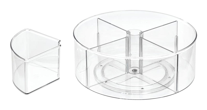 The Home Edit by iDESIGN Clear Divided Rotating Turntable Organizer V2