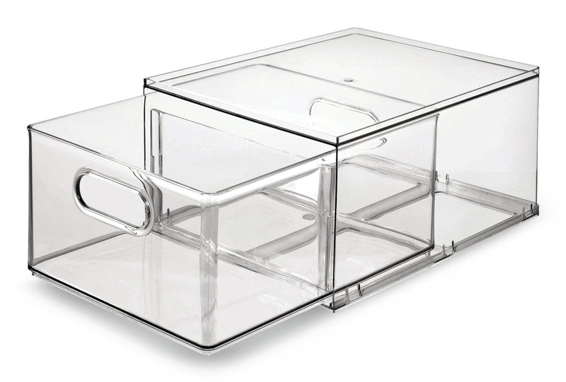 The Home Edit by iDESIGN Clear Stackable Divided Customizable Storage Drawer, 11.5-L B6