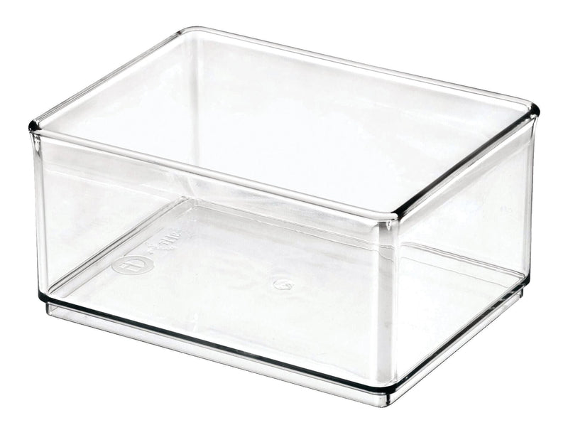 The Home Edit by iDESIGN Clear Stackable Medium Shallow Organizing Storage Bin, 1.2-L E3