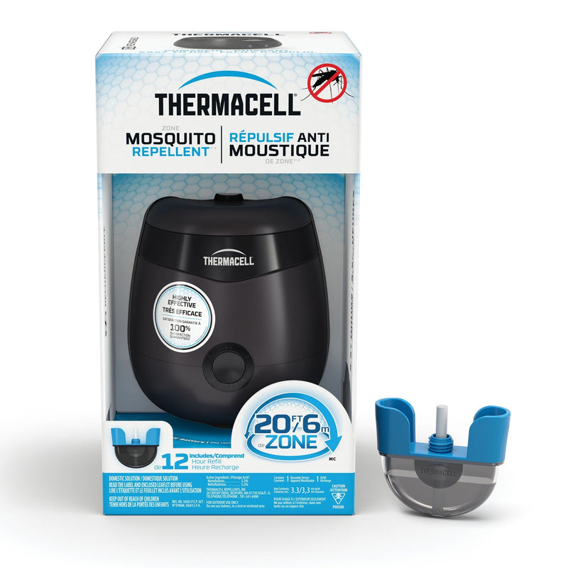 Thermacell E-ZoneGuard Patio Rechargeable Mosquito Repeller with 12-Hr Refill and 5.5-Hr Battery, Charcoal L7