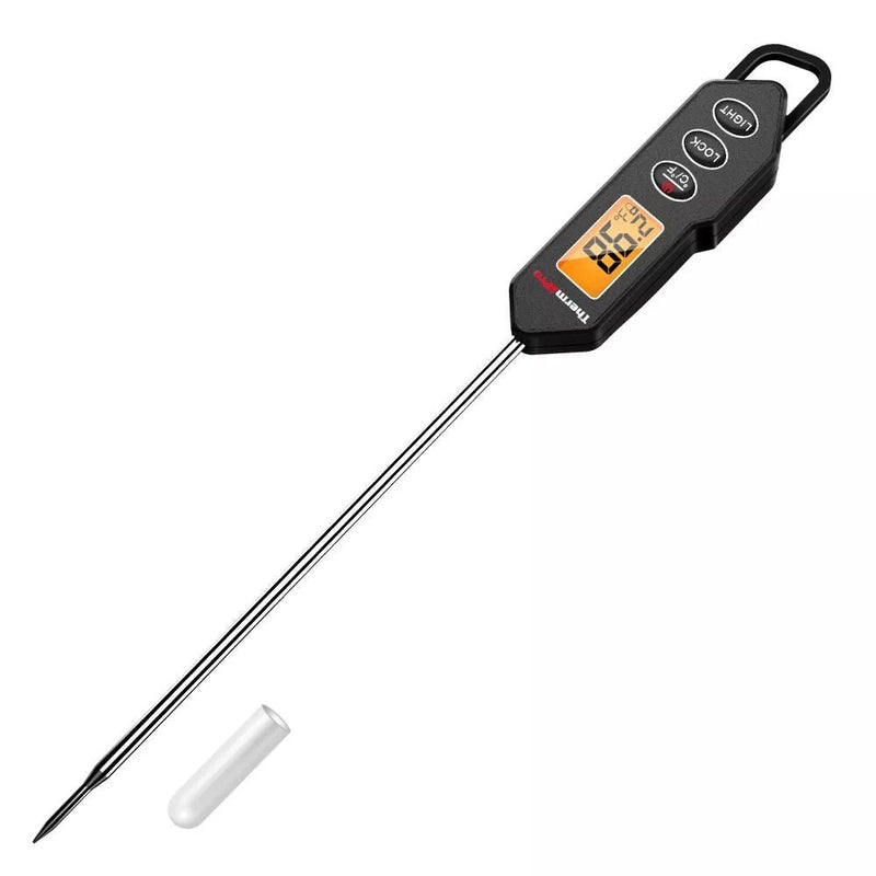 ThermoPro Digital Instant-Read Food & Meat Thermometer with Built-in Magnet & Hook, Black V7