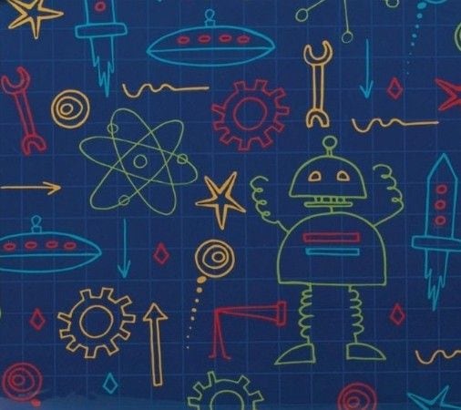 Thermos Kids Standard Insulated Soft Reusable Lunch Bag, Robot Doodles W4