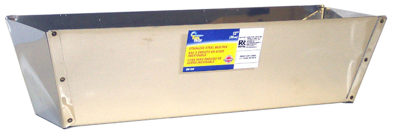 Tool Tech Stainless Steel Drywall Joint Compound Mud Pan with Sheared Edges, 12-in P2