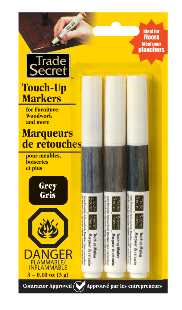 Trade Secret Touch-Up Repair Marker, Quick Drying & Fade Resistant, Grey, 3-pk B5