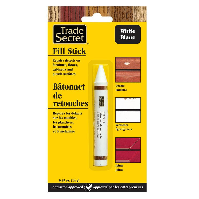 Trade Secret Wood Fill Sticks for Defects, 100% Wax, White L6