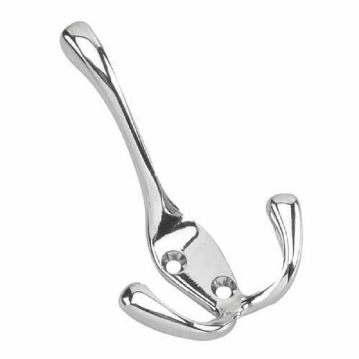 Tri-hook, 4", Chrome, 3pk O5