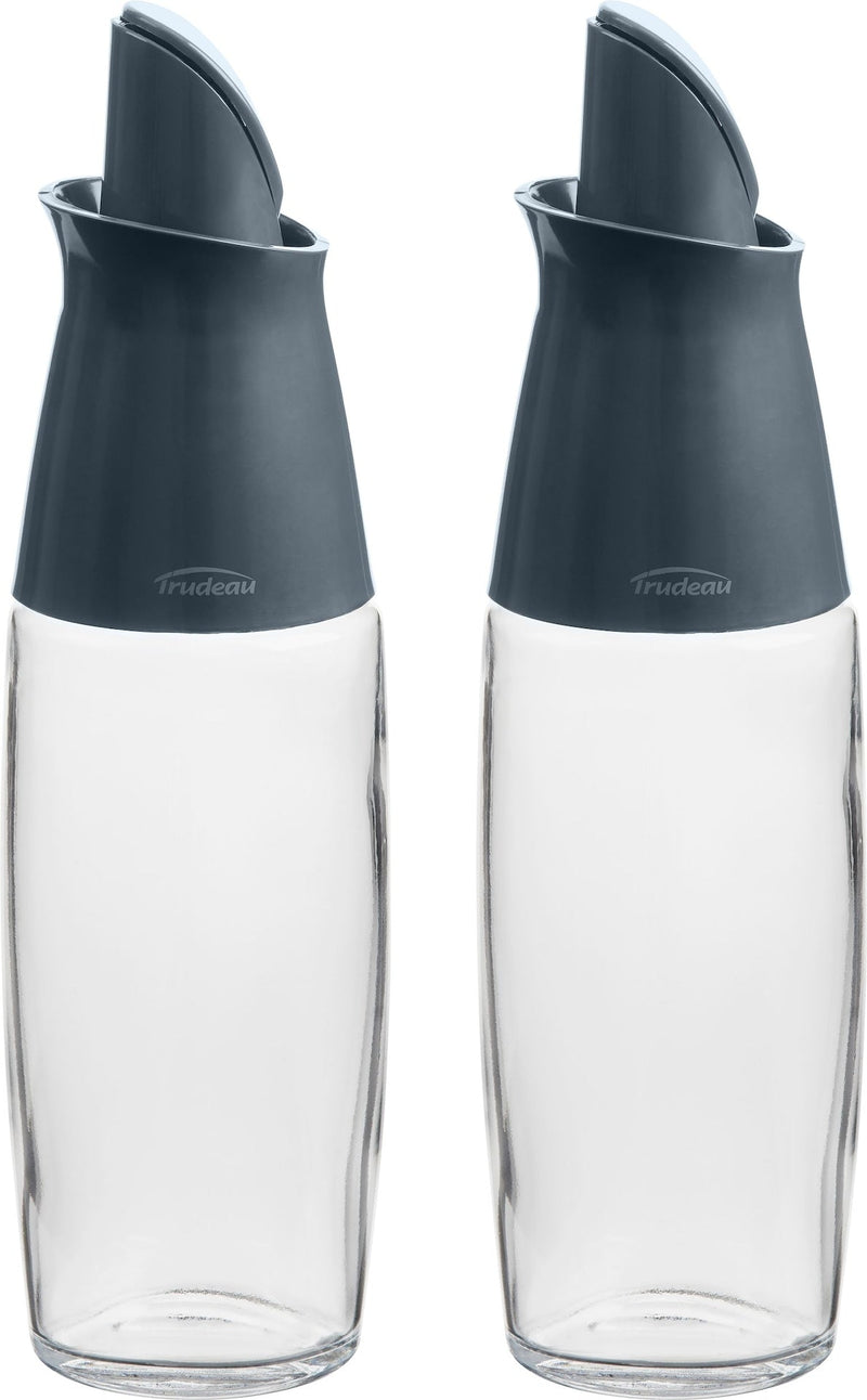 Trudeau Glass Automatic Oil Bottle Dispenser Set, 2-pc, Clear C8