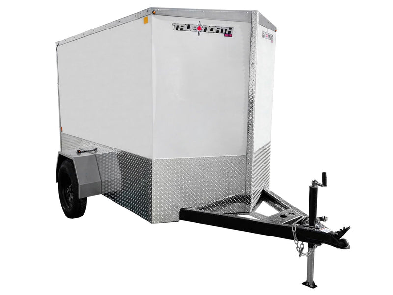 True North 5 x 8-ft Enclosed Trailer with Ramp Door, White K1