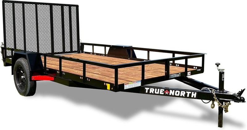 True North 77-in x 12-ft Utility Trailer With Gate, Black V3