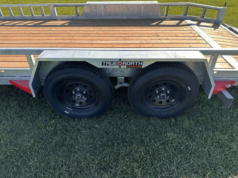 True North 83-in x 16-ft Tandem Axle Utility Trailer, Galvanized Q0