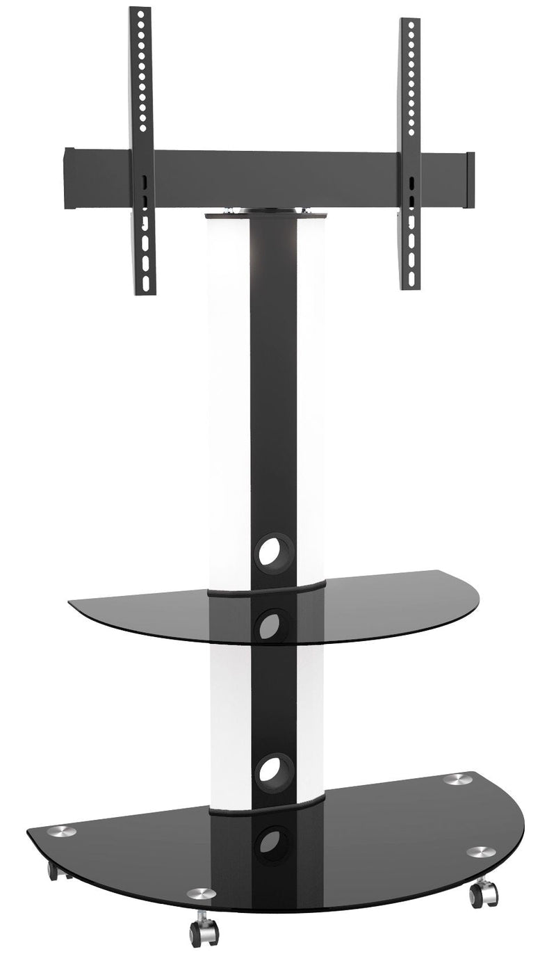 TygerClaw LCD84113BLK Superior TV Cart with Glossy Glass Base and Shelf, 32-in to 55-in F5
