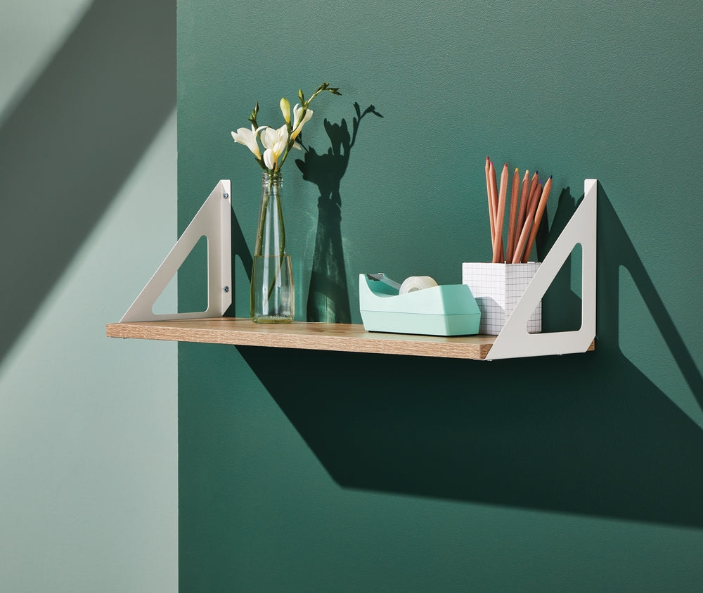 type A Align Floating Dual Bracket Shelf Kit, Oak, 8 x 24-in