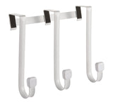 Type A Modern Over-The-Door Triple Hook, White, 9-in