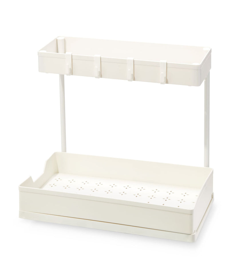 type A Prima Under-the-Sink 2-Tier Organizer with Drawer, White L2