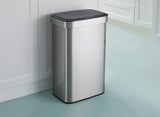 Type A Stainless Steel Rectangular Auto Indoor Refuse Bin with Resin Motion Sensor Lid, 50-L