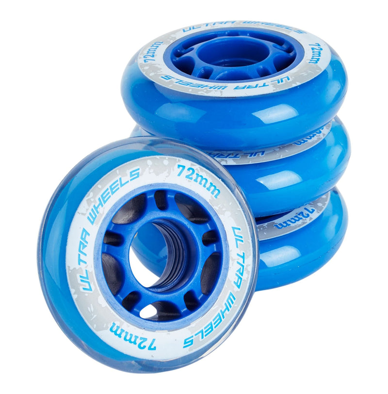 Ultra Wheels Replacement Inline Skate Wheels, Blue, 4-pk, Assorted Sizes D3