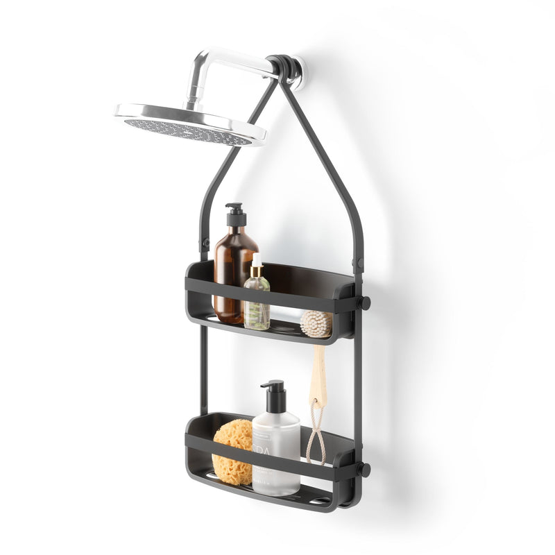 Umbra Flex Adhesive Rigid Plastic Shower Caddy, Black O0