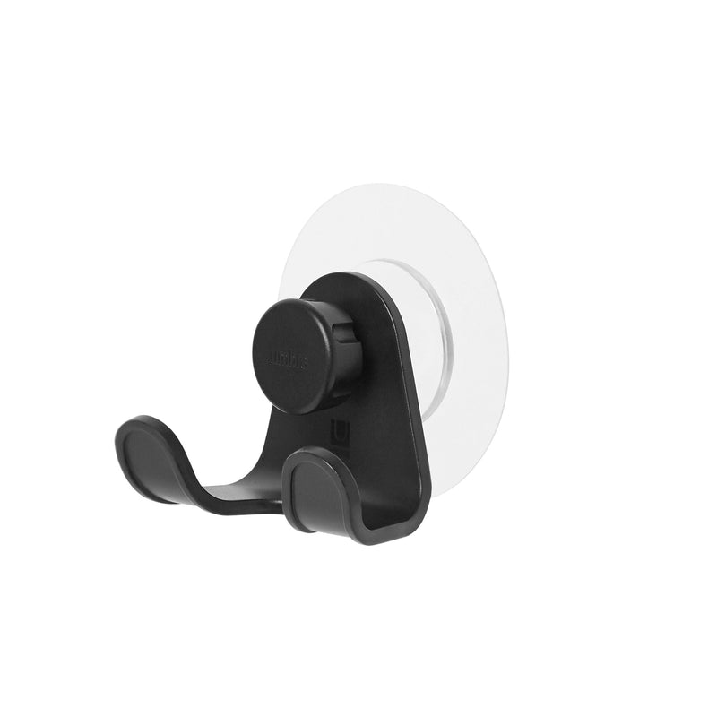 Umbra Flex Adhesive Rust-Resistant Double Shower Hook, Black P1