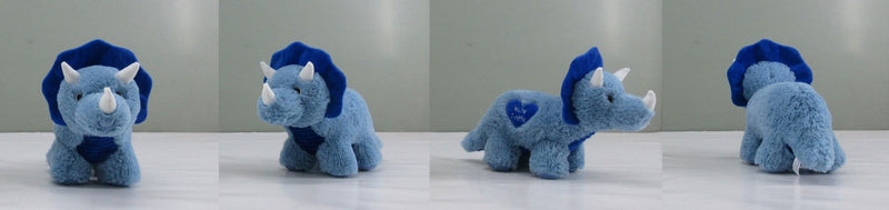 Valentine's Day Blue Plush Dinosaur Stuffed Toy Gift, 14.5-in P9