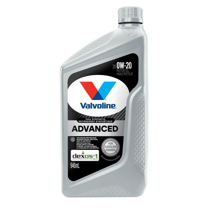 Valvoline 0W20 Advanced Synthetic Engine/Motor Oil, 946-mL Q3