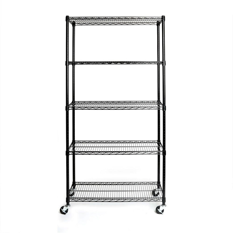 Vancouver Classics 5-Tier NSF Steel Shelving, 36-in x 18-in x 72-in, Black D6