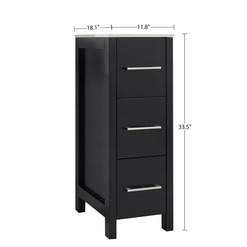 Vanity Art Brescia Vanity Side Cabinet, 12-in B9