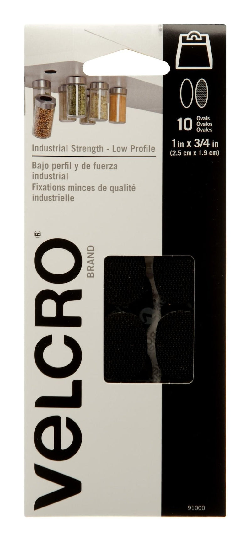 Velcro Industrial Strength Low Profile Heavy Duty Spots, 1 x 3/4-in, Assorted Colours, 10-pk T7