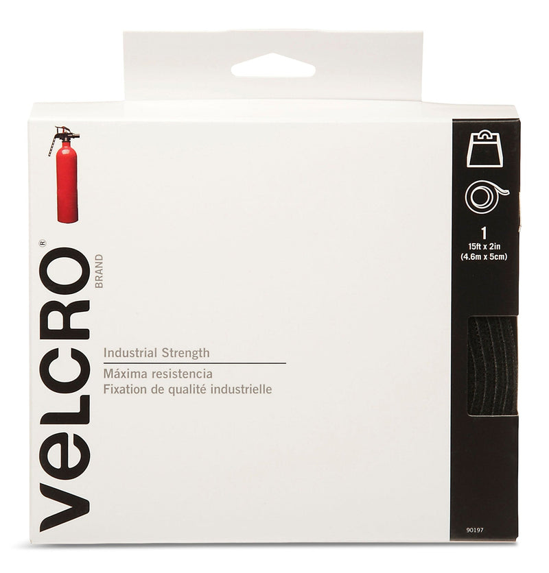 Velcro Industrial Strength Tape, Black, 15 ft x 2 in R8