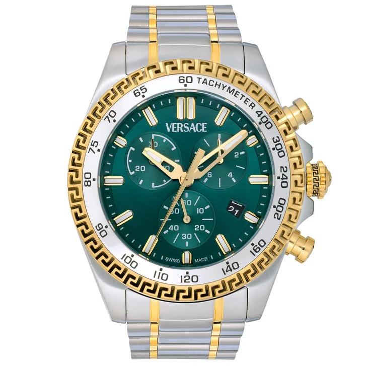 Versace Chrono X Green Dial Men's Watch O1