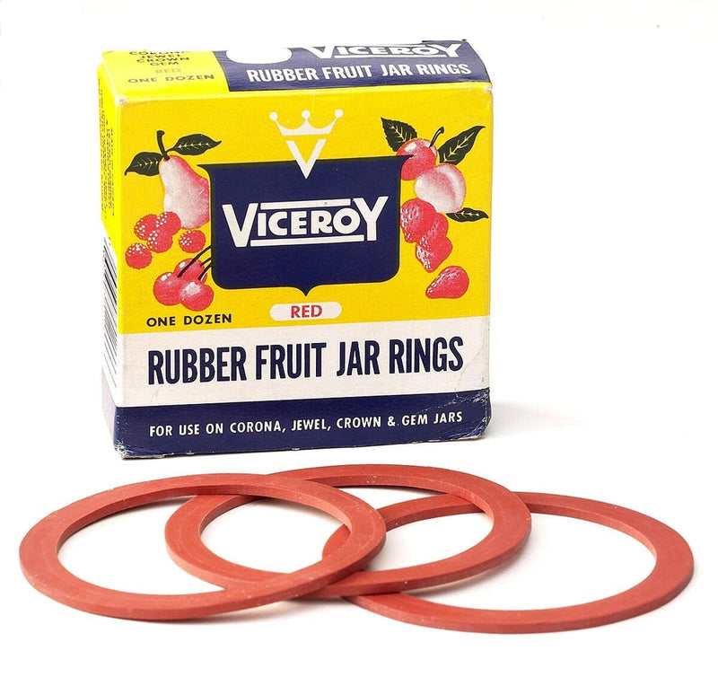 Viceroy Rubber Fruit Jar Rings for use on Corona, Jewel, Crown and GEM Jars, 12-pk C7