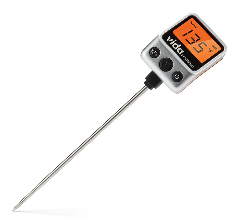 Vida by PADERNO Digital Instant Read BBQ Food Thermometer with Stainless Steel Probe S6