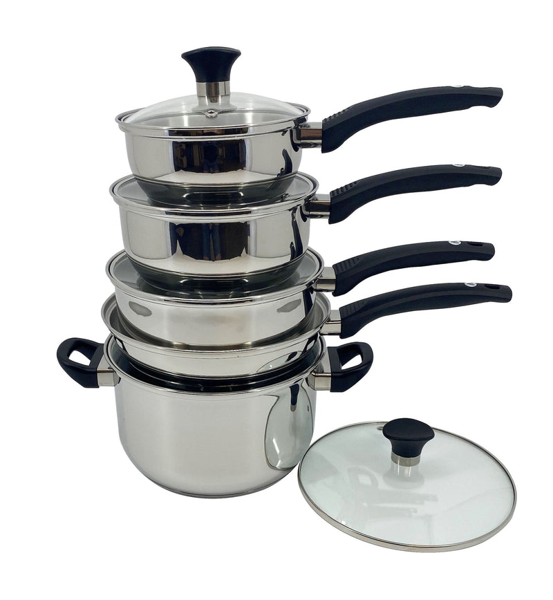 Vida by PADERNO Everyday Series Premium Stainless Steel Cookware Set, Dishwasher & Oven-Safe, 10-pc C4