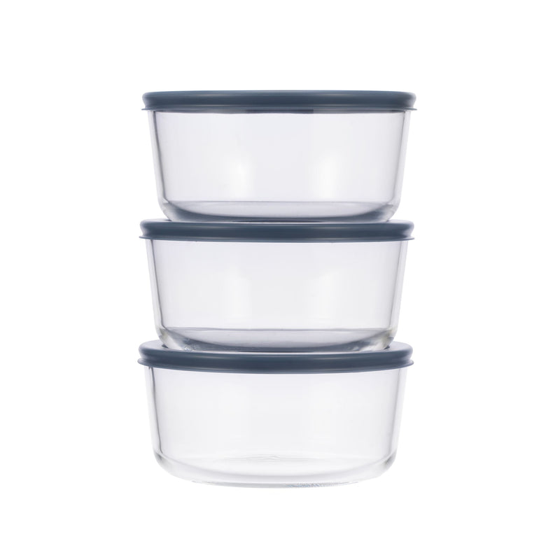 Vida by PADERNO Round Glass Food Storage Container Set with Lids, 6-pc H9