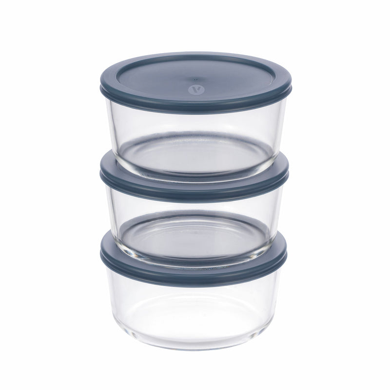 Vida by PADERNO Round Glass Food Storage Container Set with Lids, 6-pc F6