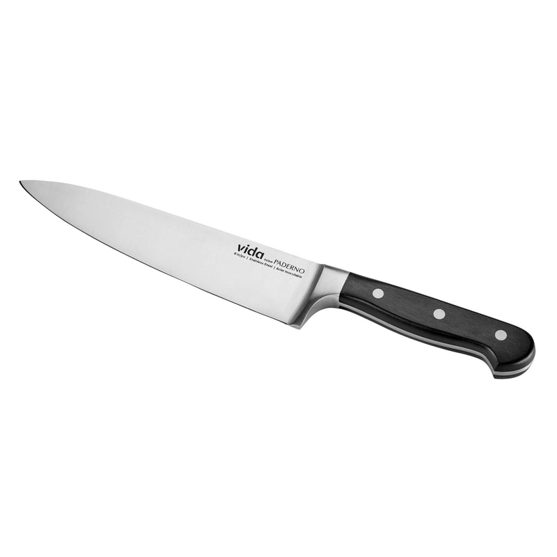 Vida by PADERNO Stainless Steel Triple Rivet Chef's Knife, Ergonomic Grip, 8-in A3