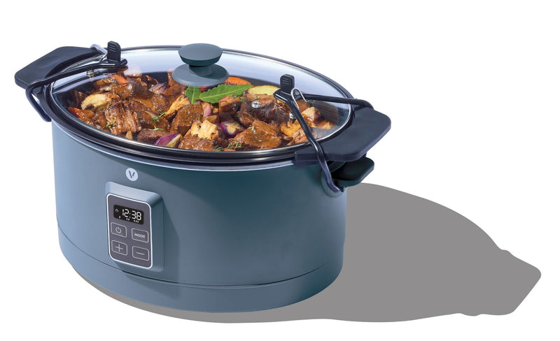 Vida Slow Cooker with Digital Control Panel, Bluefin, 6-qt H4