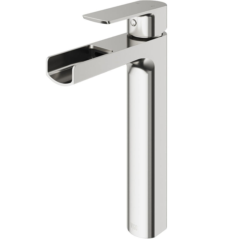 VIGO Amada 11-in Brushed Nickel Vessel Bathroom Faucet K3