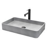 VIGO Basilica Gothic ConcretoStone Grey Bathroom Sink/Basin Set with Sterling Faucet and Rectangular Vessel