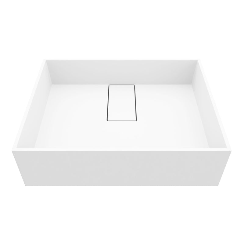 VIGO Bryant MatteStone 17x13-in Deep White Bathroom Sink/Basin with Rectangular Vessel I2